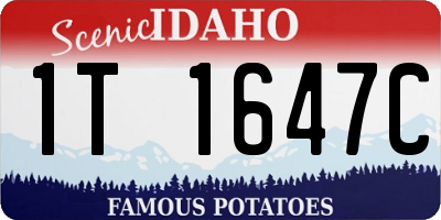 ID license plate 1T1647C