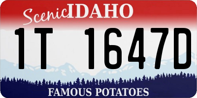 ID license plate 1T1647D