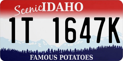 ID license plate 1T1647K