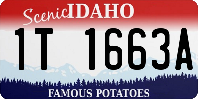 ID license plate 1T1663A