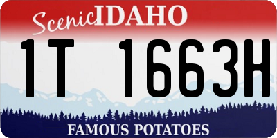 ID license plate 1T1663H