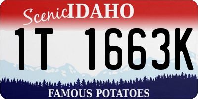 ID license plate 1T1663K