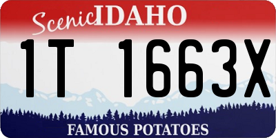 ID license plate 1T1663X