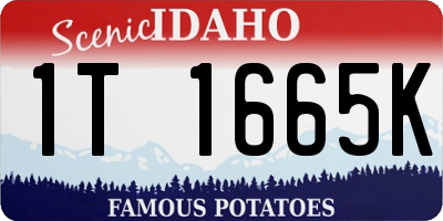 ID license plate 1T1665K