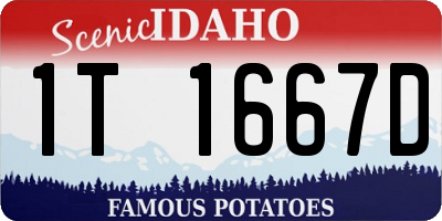 ID license plate 1T1667D