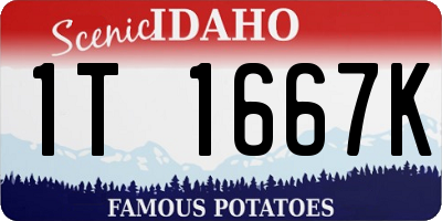 ID license plate 1T1667K