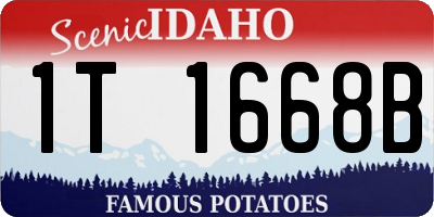 ID license plate 1T1668B