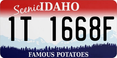 ID license plate 1T1668F