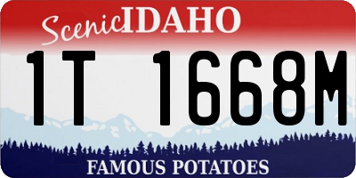 ID license plate 1T1668M