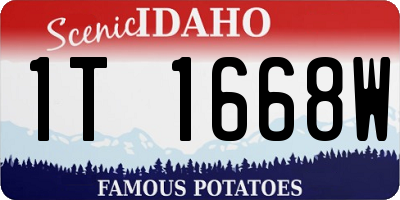 ID license plate 1T1668W
