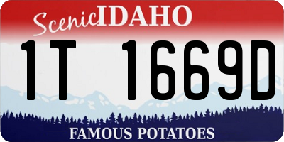 ID license plate 1T1669D