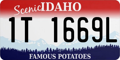 ID license plate 1T1669L