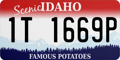 ID license plate 1T1669P