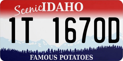 ID license plate 1T1670D