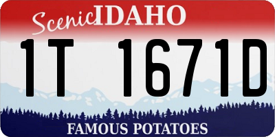 ID license plate 1T1671D