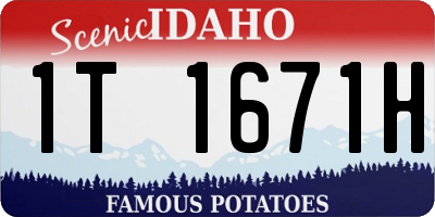 ID license plate 1T1671H