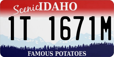 ID license plate 1T1671M