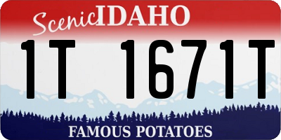 ID license plate 1T1671T
