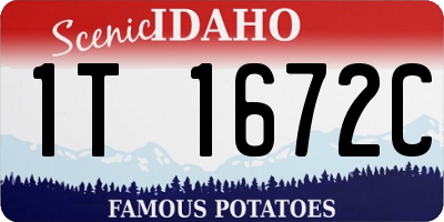 ID license plate 1T1672C