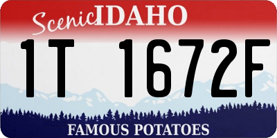 ID license plate 1T1672F