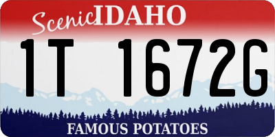 ID license plate 1T1672G