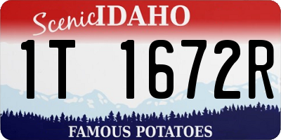 ID license plate 1T1672R