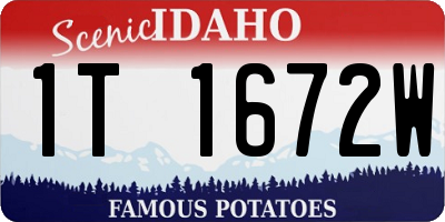 ID license plate 1T1672W
