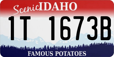 ID license plate 1T1673B