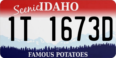 ID license plate 1T1673D