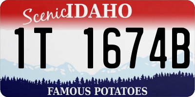 ID license plate 1T1674B