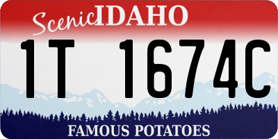 ID license plate 1T1674C