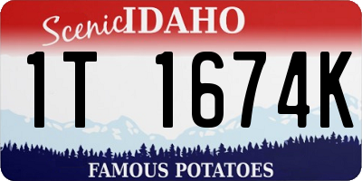 ID license plate 1T1674K