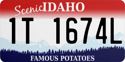 ID license plate 1T1674L