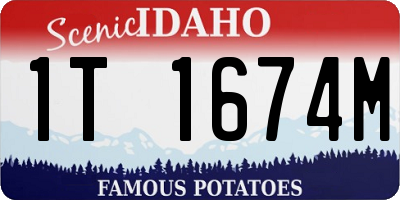 ID license plate 1T1674M
