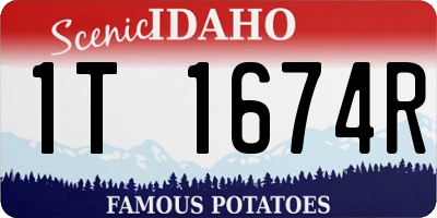 ID license plate 1T1674R