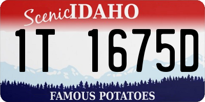 ID license plate 1T1675D