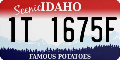 ID license plate 1T1675F