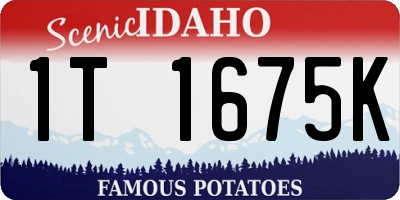 ID license plate 1T1675K