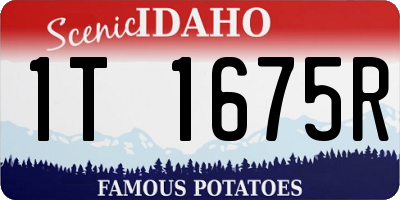 ID license plate 1T1675R