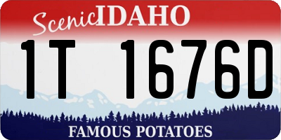 ID license plate 1T1676D