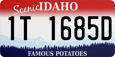 ID license plate 1T1685D