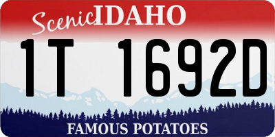 ID license plate 1T1692D
