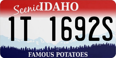 ID license plate 1T1692S