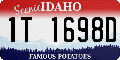 ID license plate 1T1698D