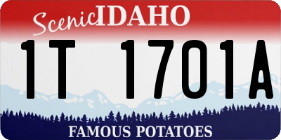 ID license plate 1T1701A