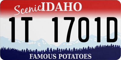 ID license plate 1T1701D
