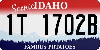 ID license plate 1T1702B