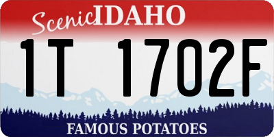 ID license plate 1T1702F