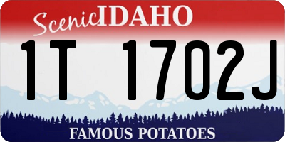 ID license plate 1T1702J