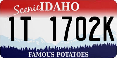 ID license plate 1T1702K